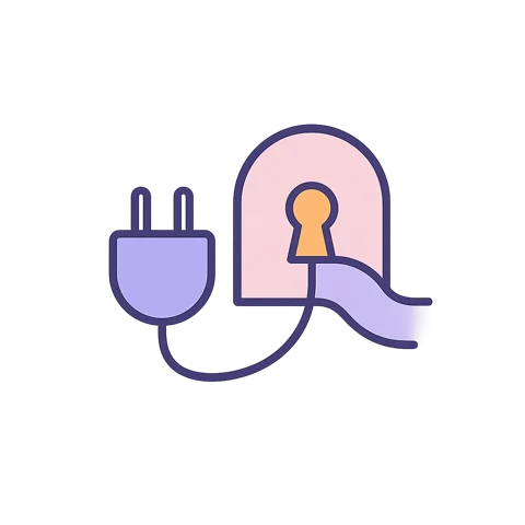 A plug connecting through a locked gateway