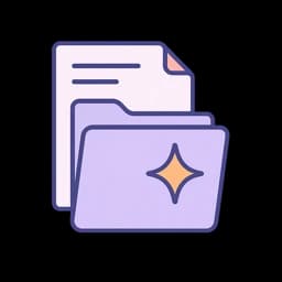 Documents and a folder with a sparkle