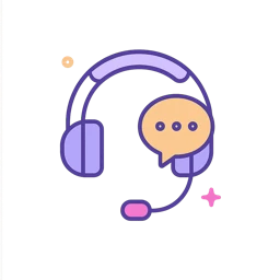 A support headset with a speech bubble
