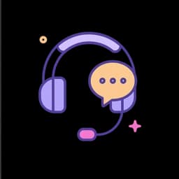 A support headset with a speech bubble